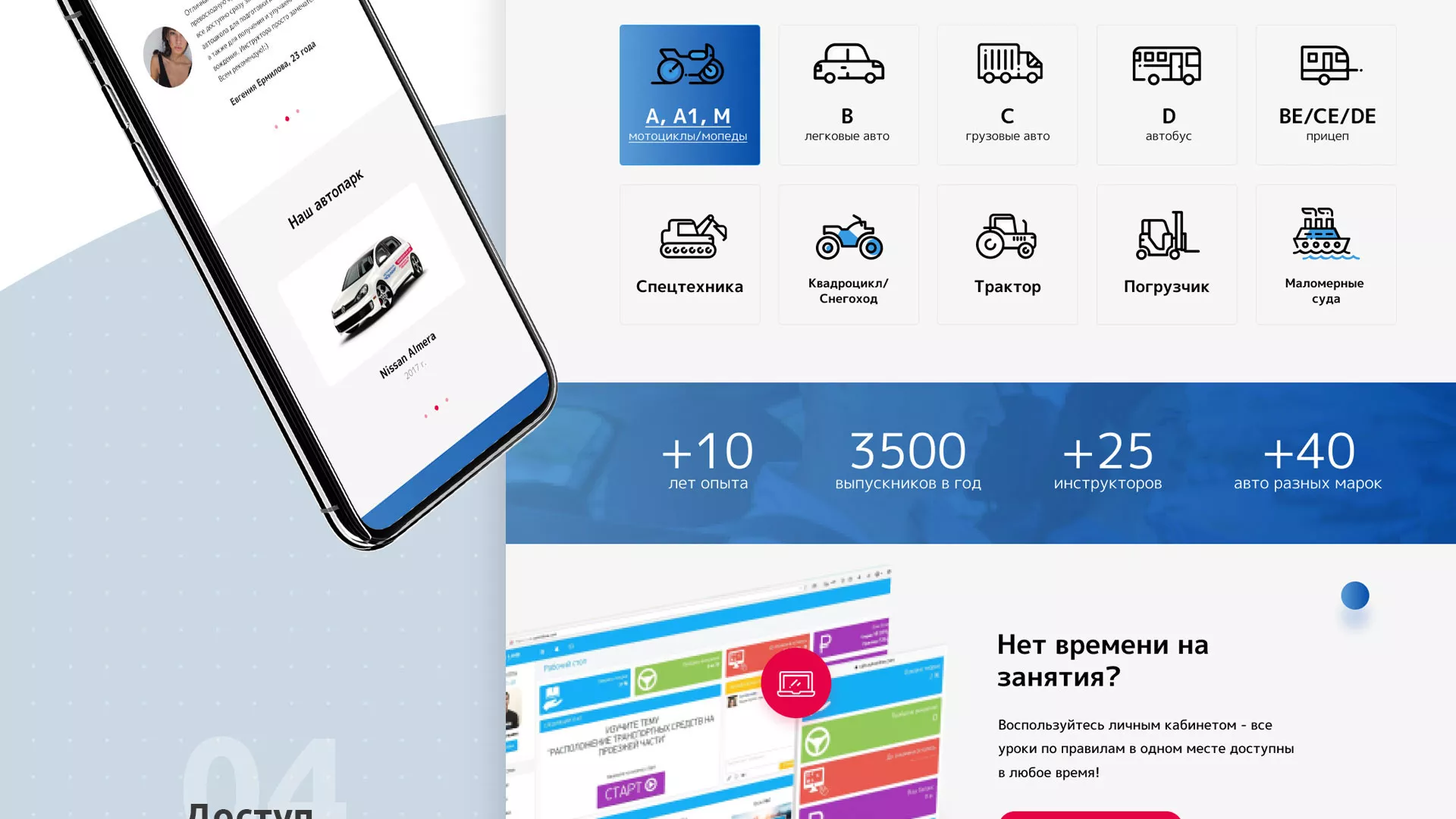 Разработка сайта автошколы «Орлан» в Хотьково
