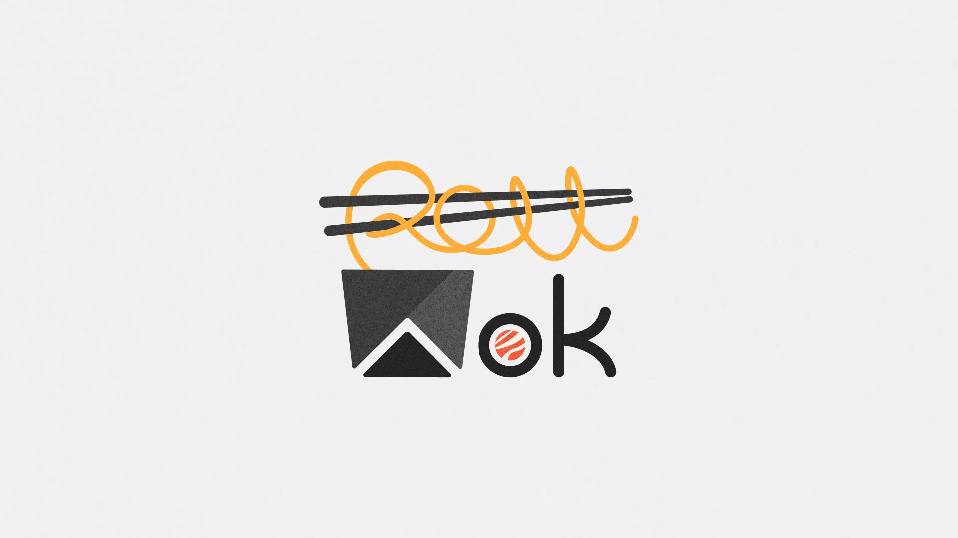 Разработка логотипа суши-бара «Roll Wok Club» в Хотьково