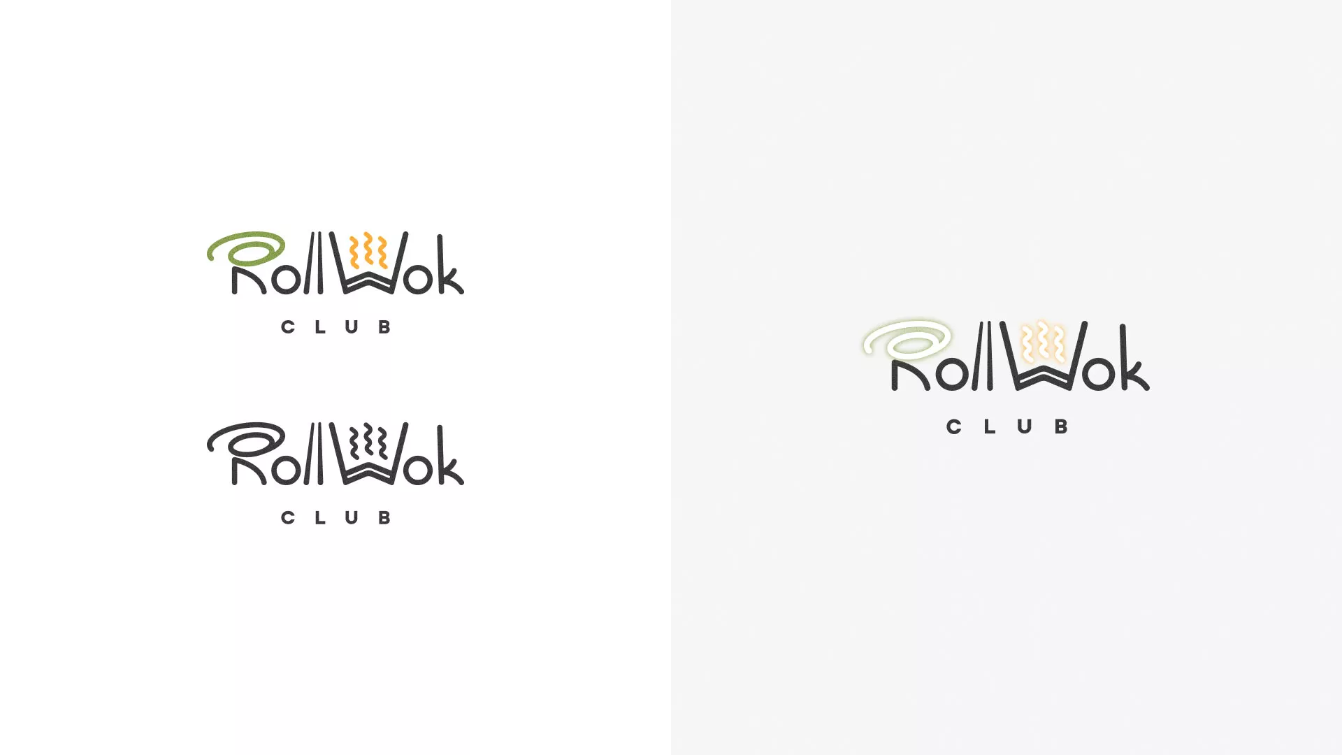 Разработка логотипа и фирменного стиля суши-бара «Roll Wok Club» в Хотьково