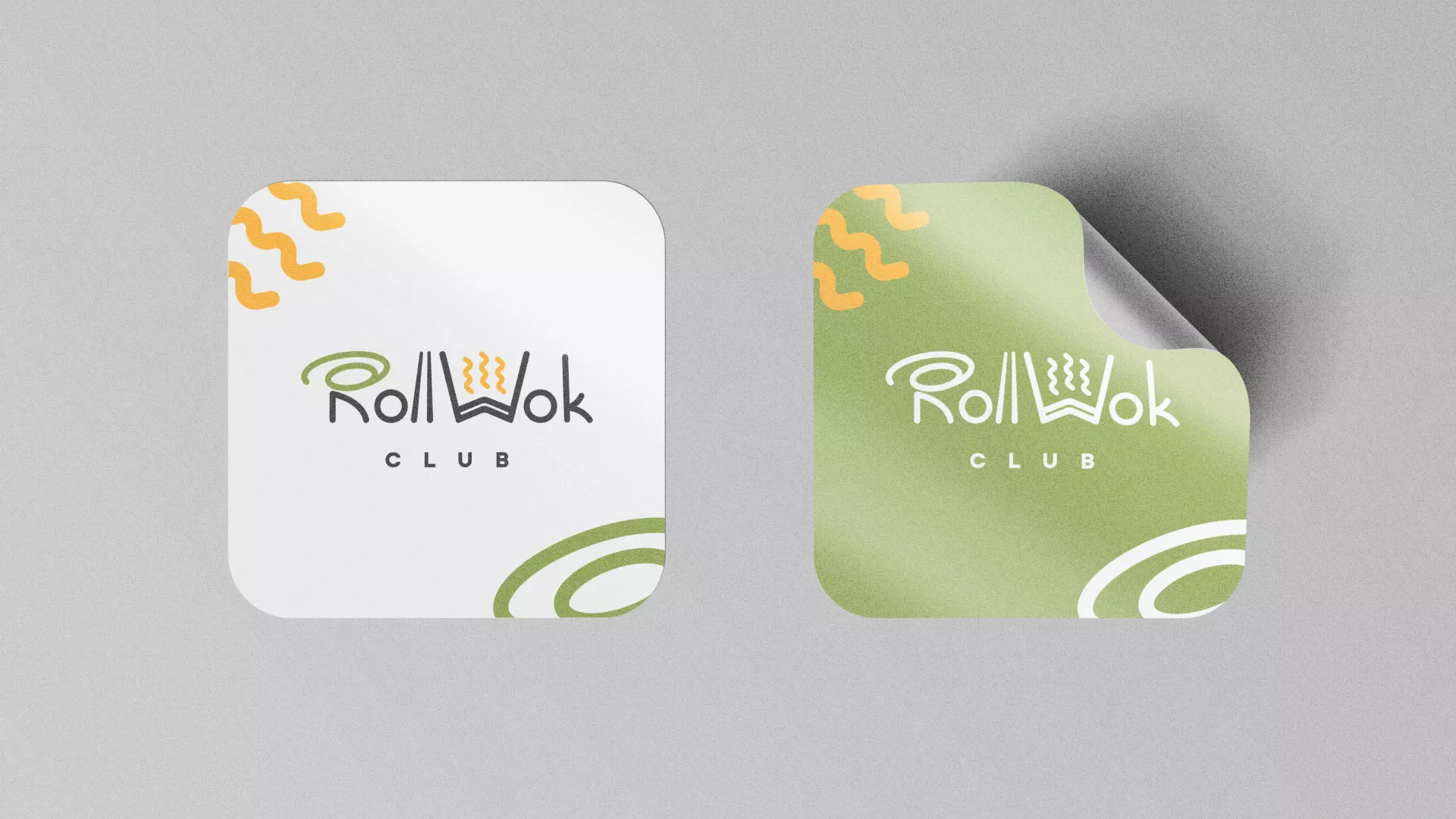 Разработка логотипа и фирменного стиля суши-бара «Roll Wok Club» в Хотьково